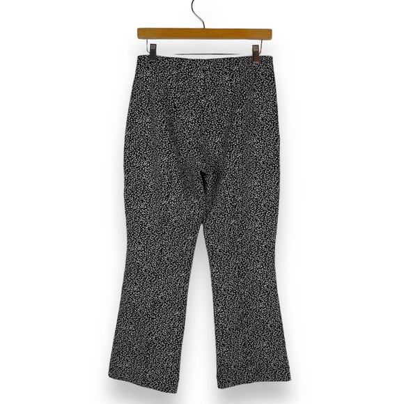 Anthropologie Womens Essential Crop Flare Pants Small Black Leopard Pull On - Picture 8 of 15